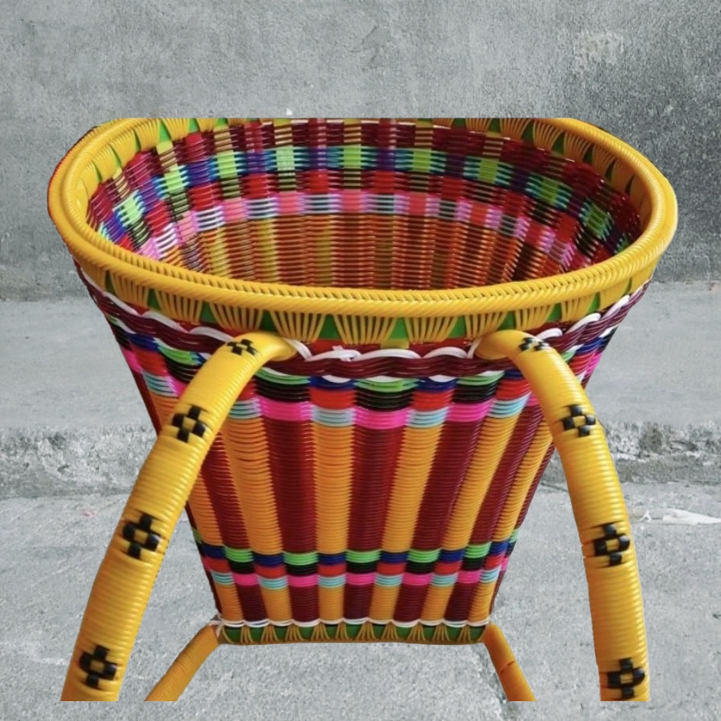 竹编加厚背篓手工塑料贵州买菜家用批发老式菜篮藤编特大号背筐