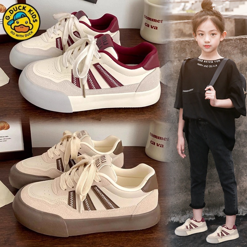 小黄鸭儿童鞋子2025新款秋季女童板鞋轻便中大童女孩运动德训鞋潮