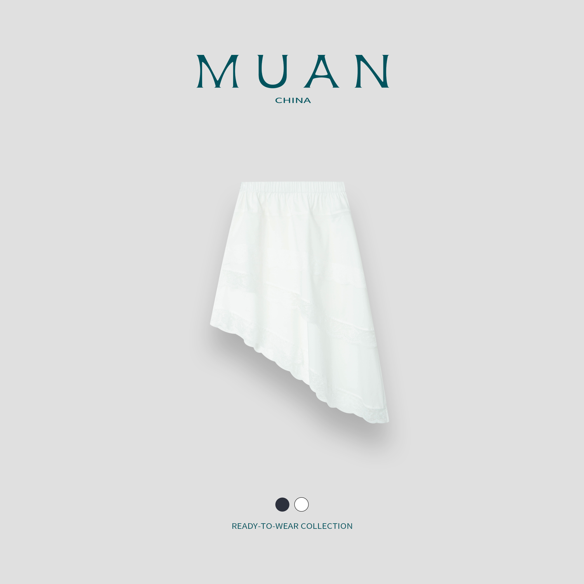 木岸：《INS蕾丝半裙》MUAN定制简约法式不规则纱裙半身裙女JD-8203