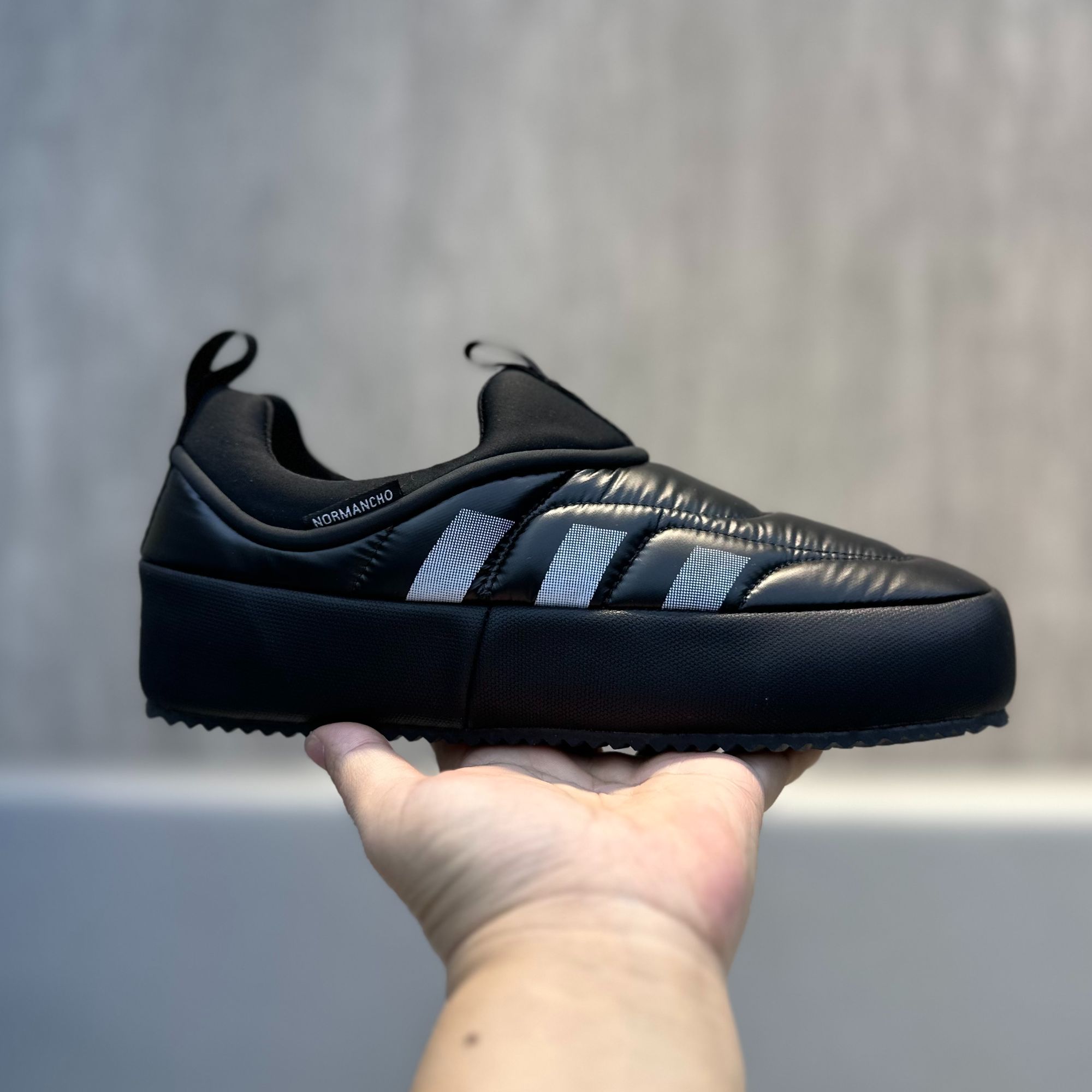 2025冬季新款男士加棉一脚蹬羽绒布面休闲鞋男款轻便潮流时尚保暖