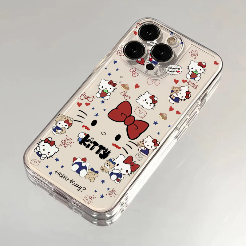 欧克里里蝴蝶结KT插画适用苹果16promax手机壳华为vivo小米15oppo