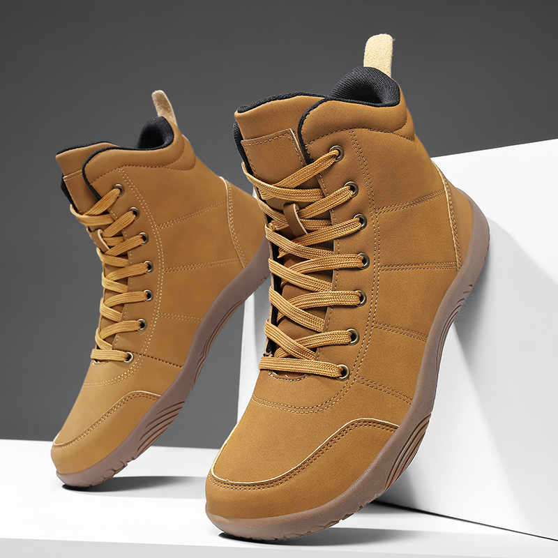 高帮男女同款秋季新款宽楦赤足鞋软底防滑休闲运动板鞋中帮健步鞋