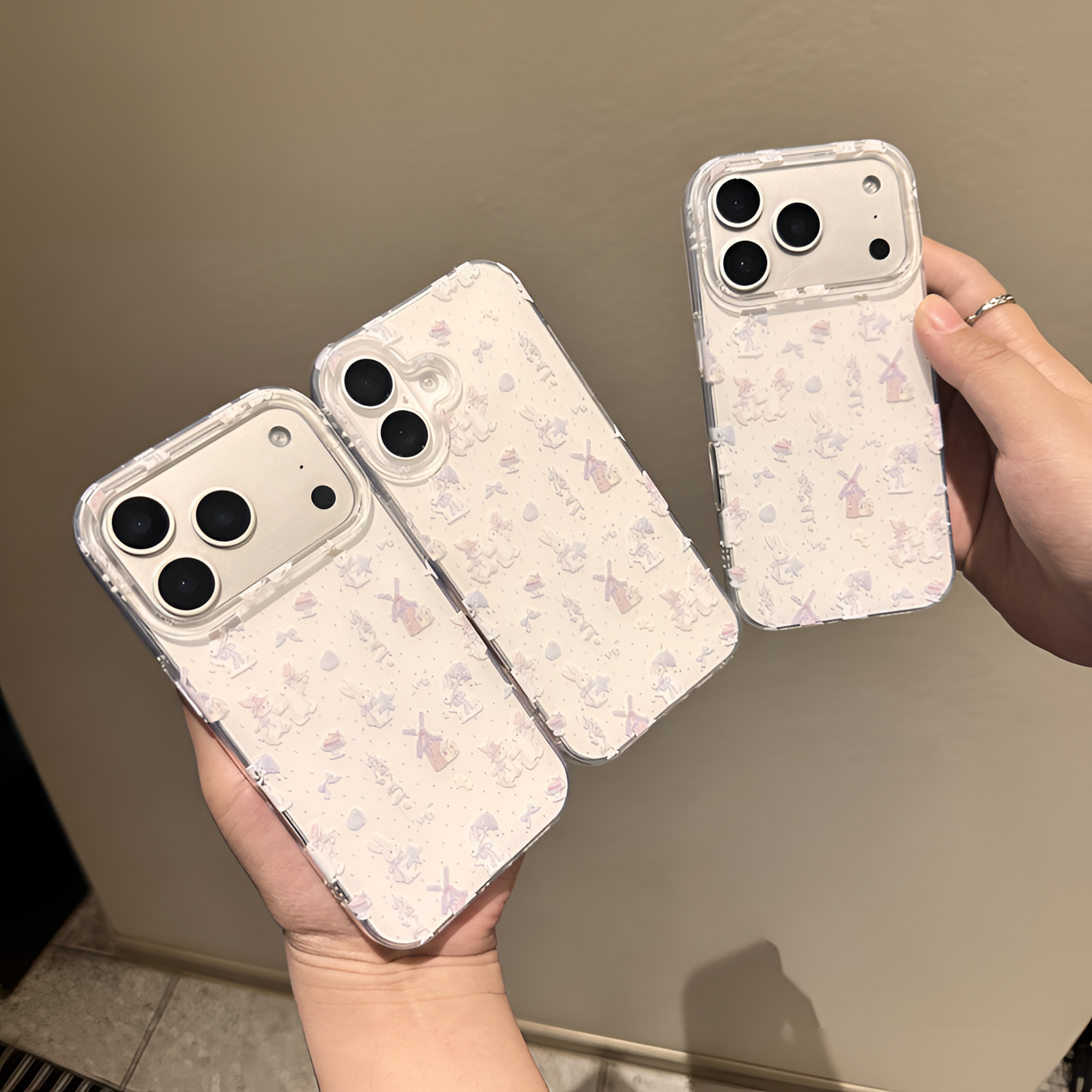 可爱奶呼呼风车小兔imd手机壳适用苹果iPhone17/16/15华为p70/op