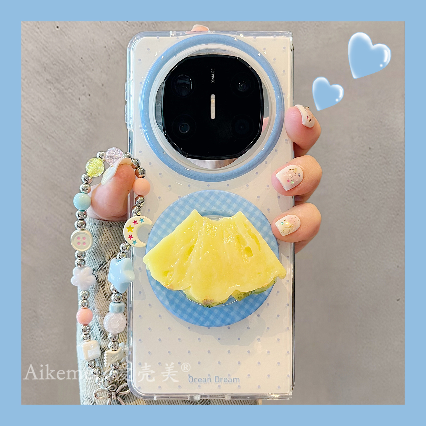 适用华为mateX6折叠屏手机壳MateX5典藏版波点立体菠萝X3磁吸支架