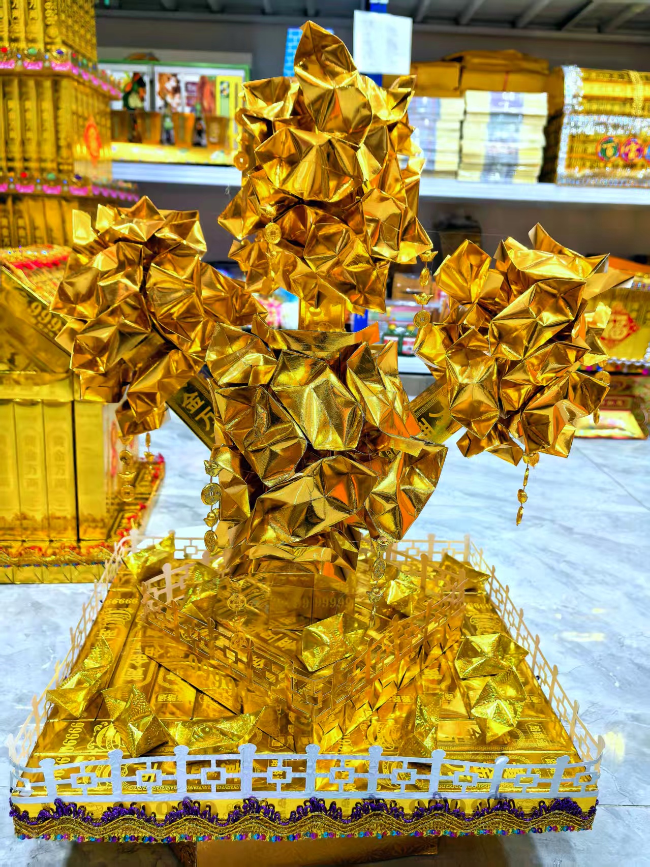 摇钱树金元宝折纸半成品材料包带教程手工DIY