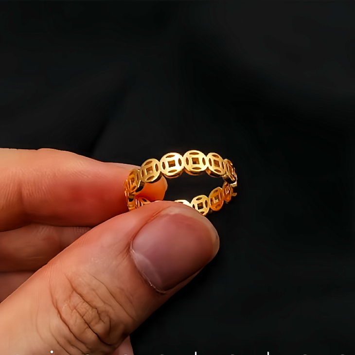 钛钢戒指 钛钢戒指 钱多多戒指2025爆款推荐新年必备吉祥寓意