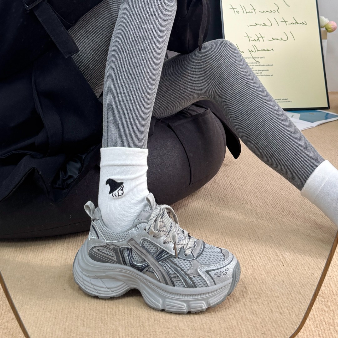 巫六七厚底老爹鞋女2025秋冬新款小个子增高休闲运动跑步鞋休闲鞋