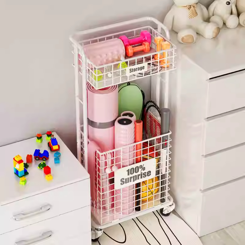 德国瑜伽垫收纳筐体育健身器材收纳篮家用篮球收纳架玩具置物架子