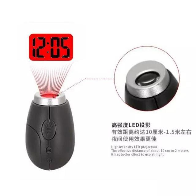 新款创意投影电子钟LED数字钟迷你便携式投影钟迷你电筒投影钟表