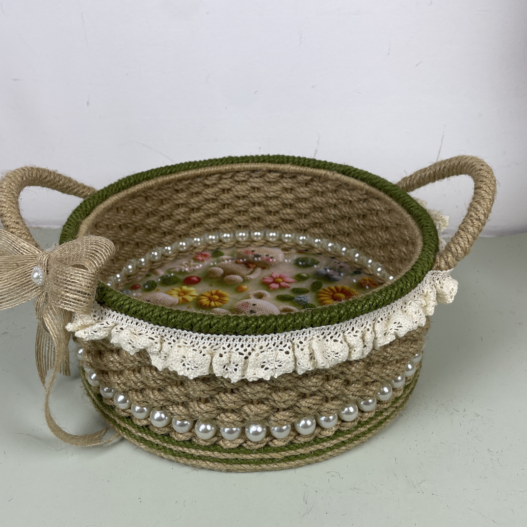 （非成品）田园风双耳筐材料包（收货联系详情关注艺之林领视频教程）
