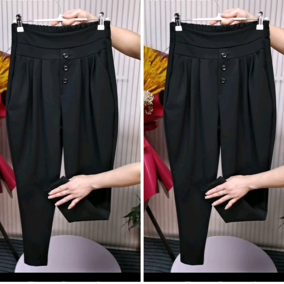 大码新款洋气百搭女款哈伦裤宽松显瘦高腰大码休闲灯笼裤