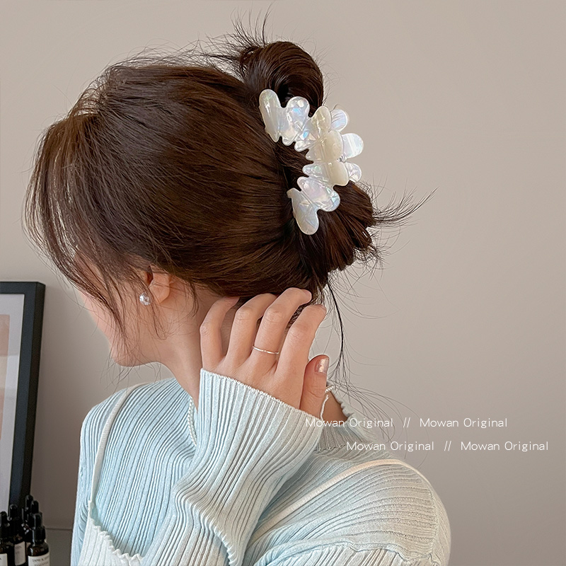韩系ins花瓣发夹女2025新款高端鲨鱼夹高级感发抓夹子头饰品发卡