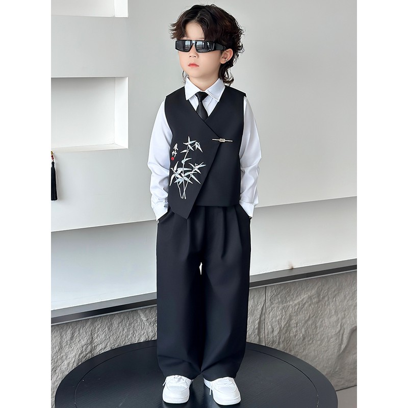 男童礼服2025秋季新款儿童西装套装新中式国风演出服男孩花童西服
