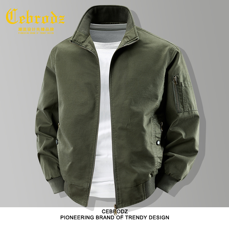 法国Cebrodz新款水洗男士外套男秋冬飞行服男士夹克休闲立领衣服