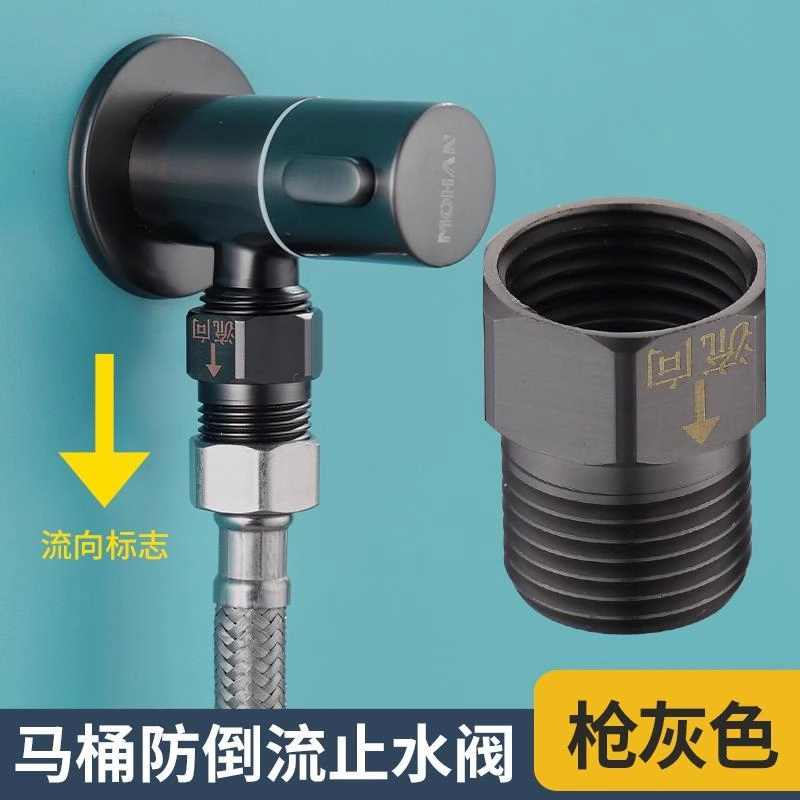 高品质全铜枪灰色单向止回阀防回流水管马桶热水器防反水回水倒流