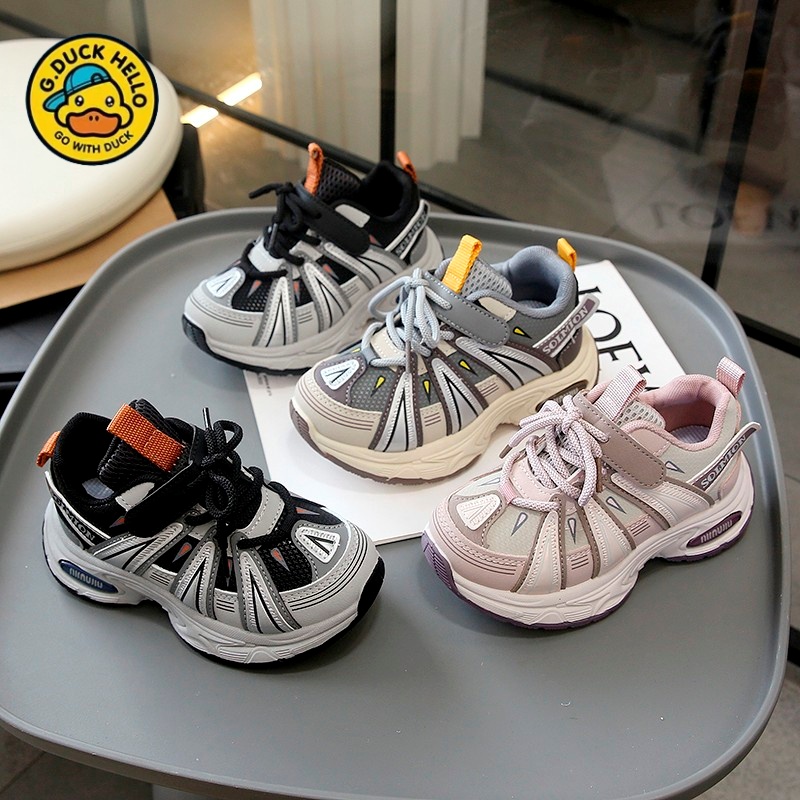 小黄鸭儿童鞋子老爹鞋网鞋2025年秋季新款休闲鞋软底运动鞋时尚潮