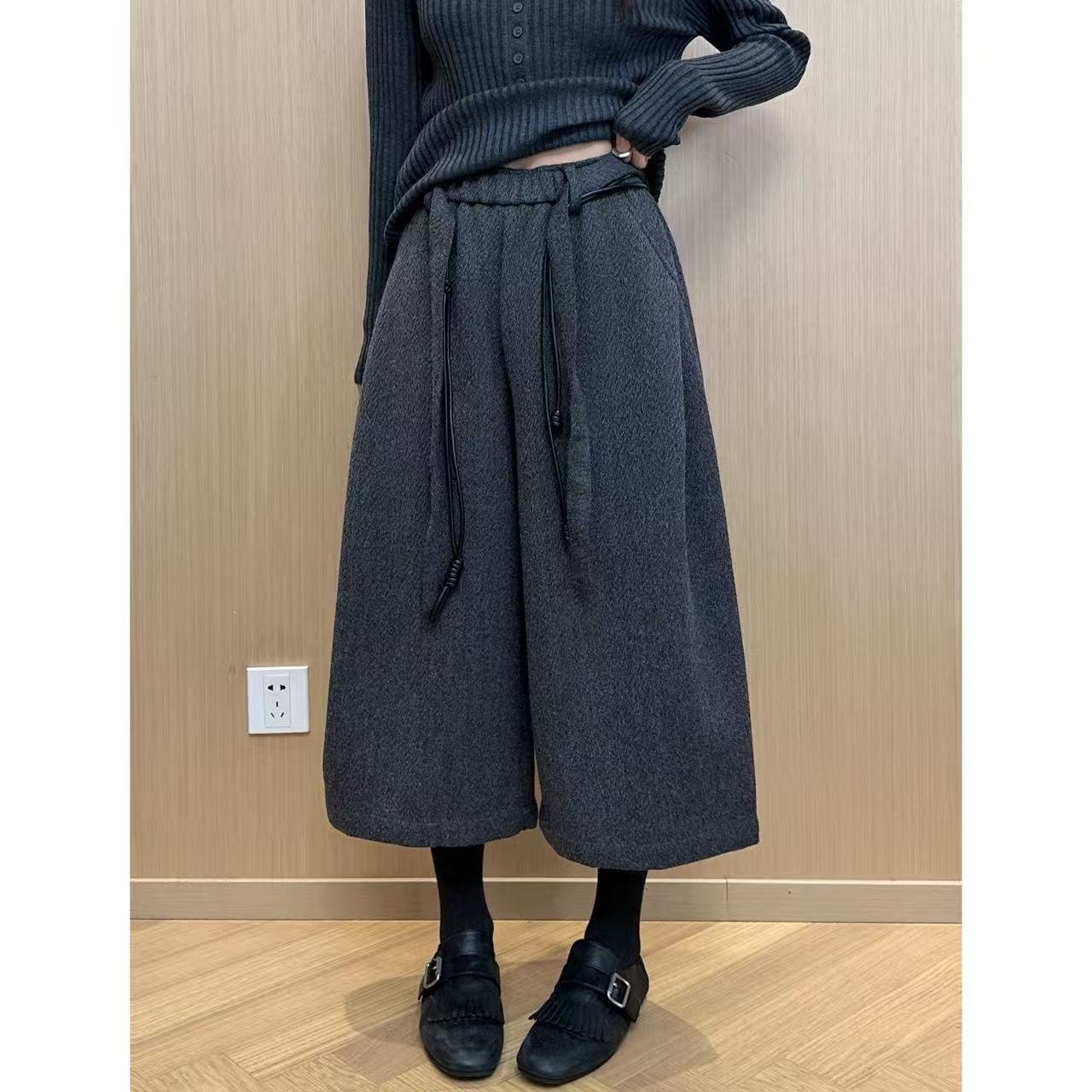 小静静一会【双腰带七分裤】2025秋冬新款百搭显瘦休闲裤 2511C7422