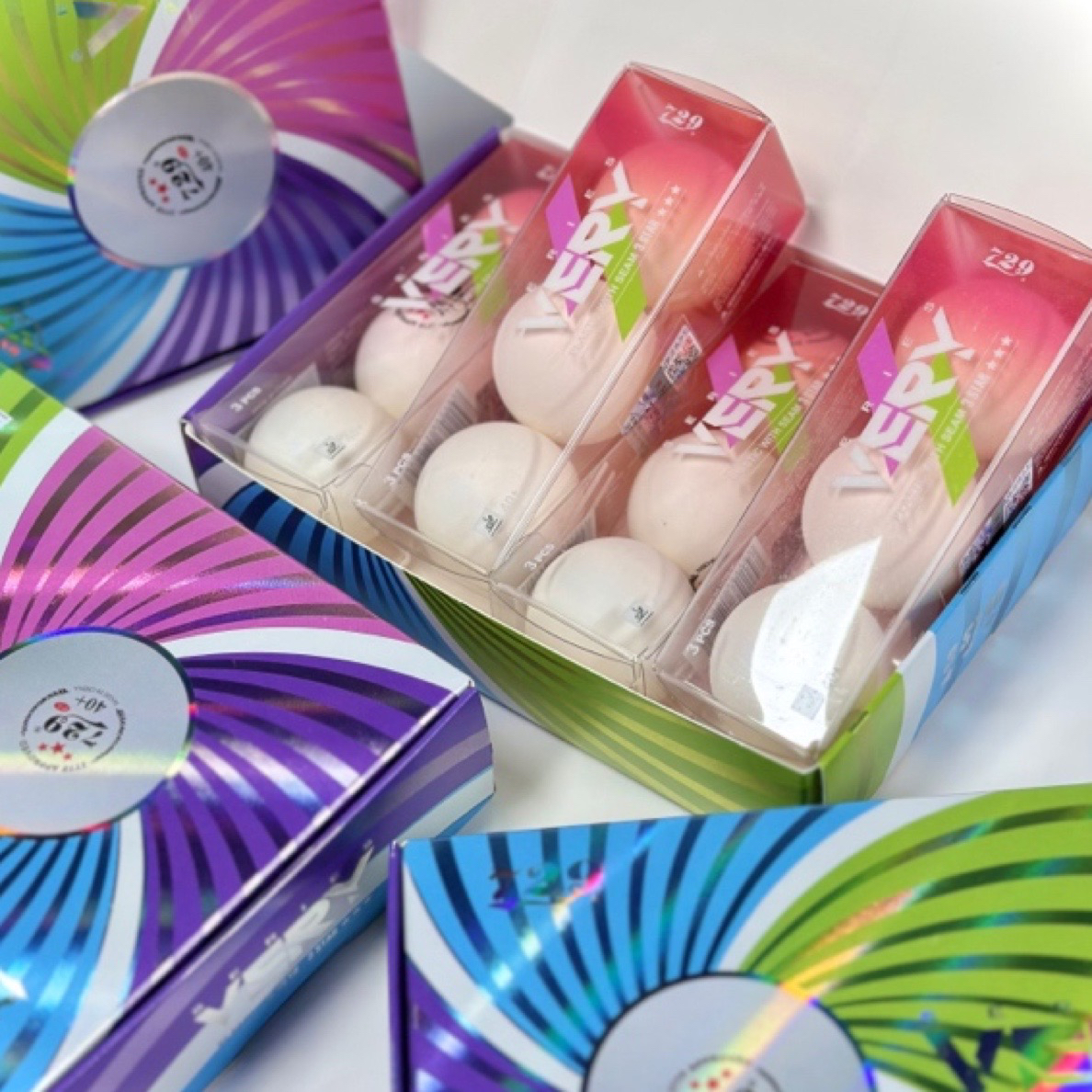 友谊729炫彩系列有缝40➕新材料三星比赛乒乓球（不支持试用）