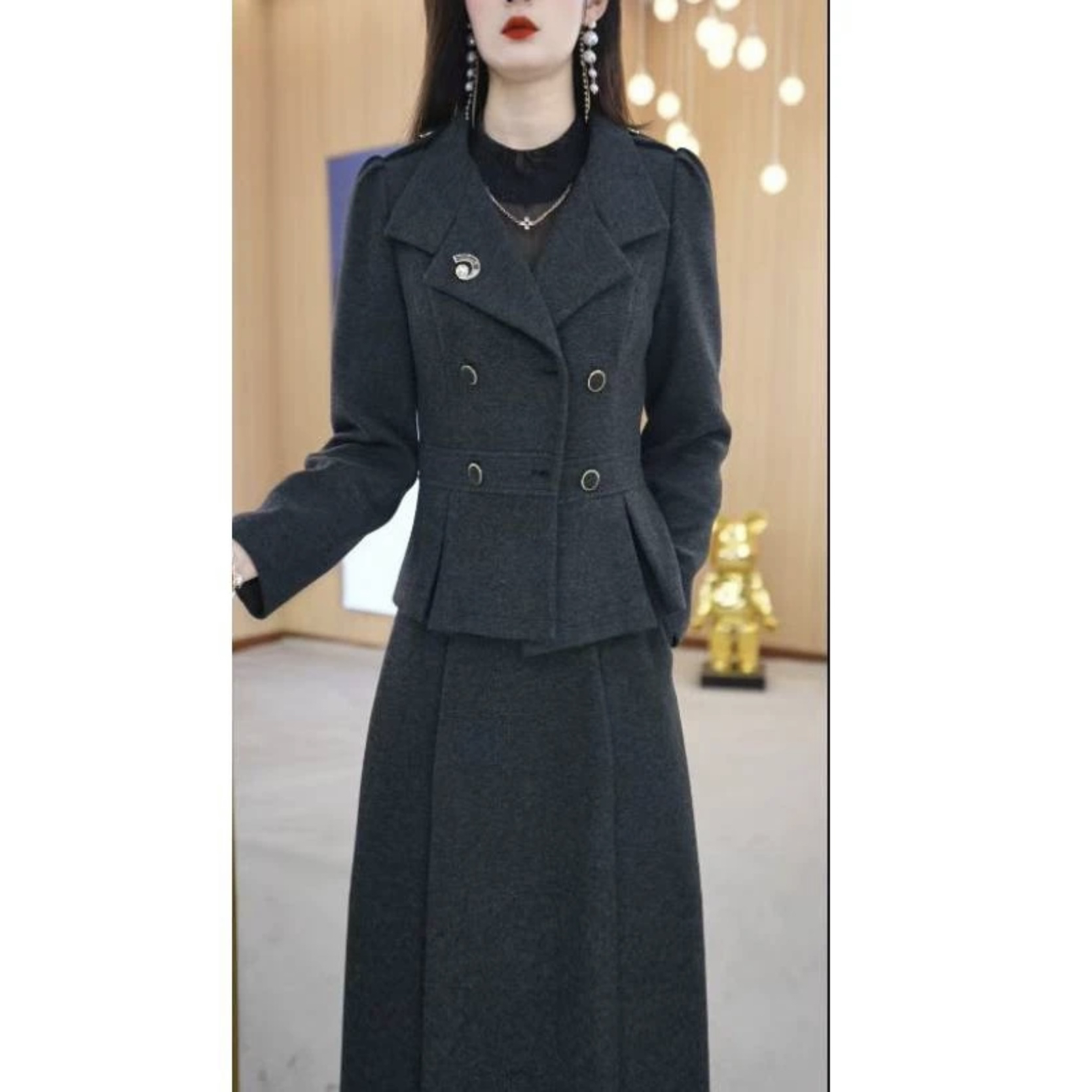 【两件套】春季设计感洋气收腰气质简约两件套通勤女装连衣裙M-4XL