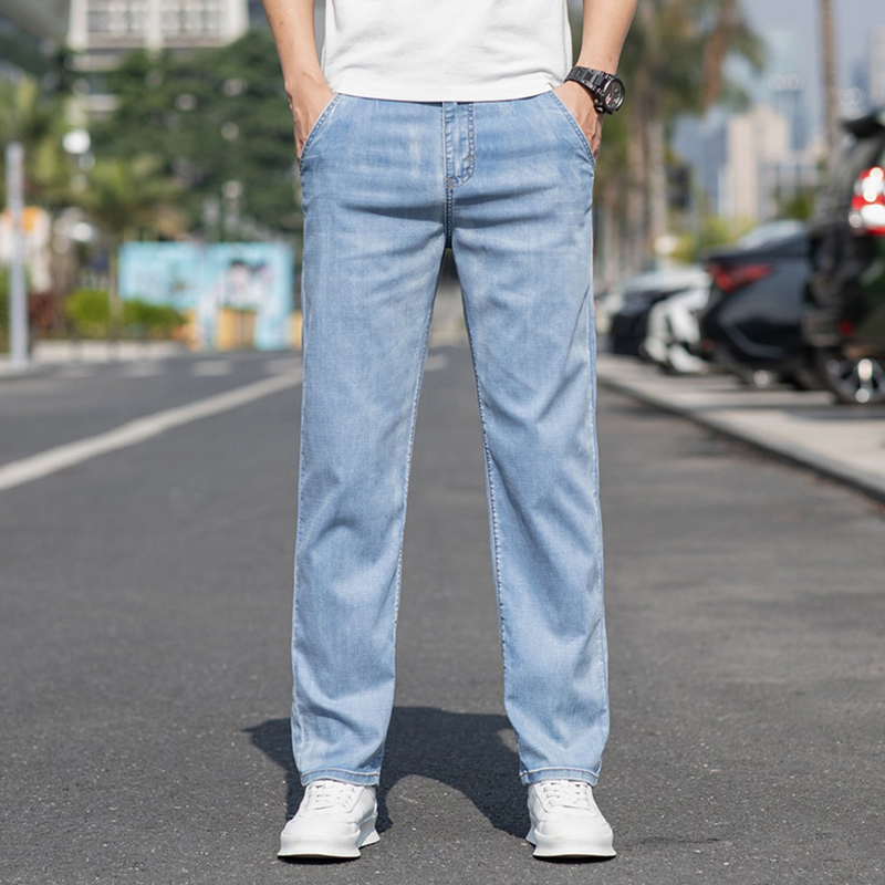 莱赛尔天丝牛仔裤男2025年夏季新款薄款宽松春秋季男士裤子