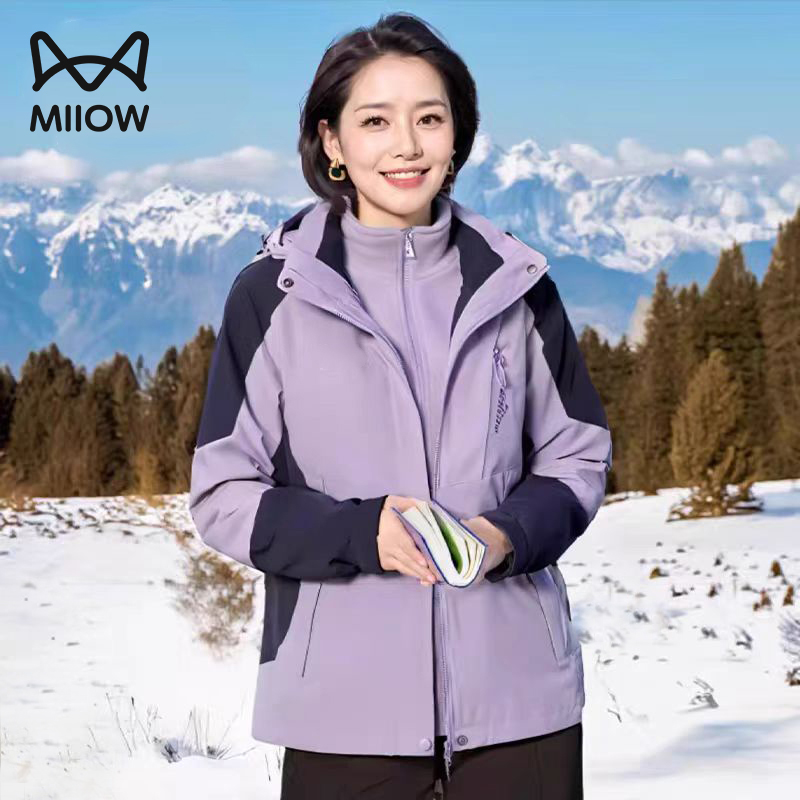 猫人优选中老年人三合一冲锋软壳衣春秋冲锋衣女款爆款2025新款
