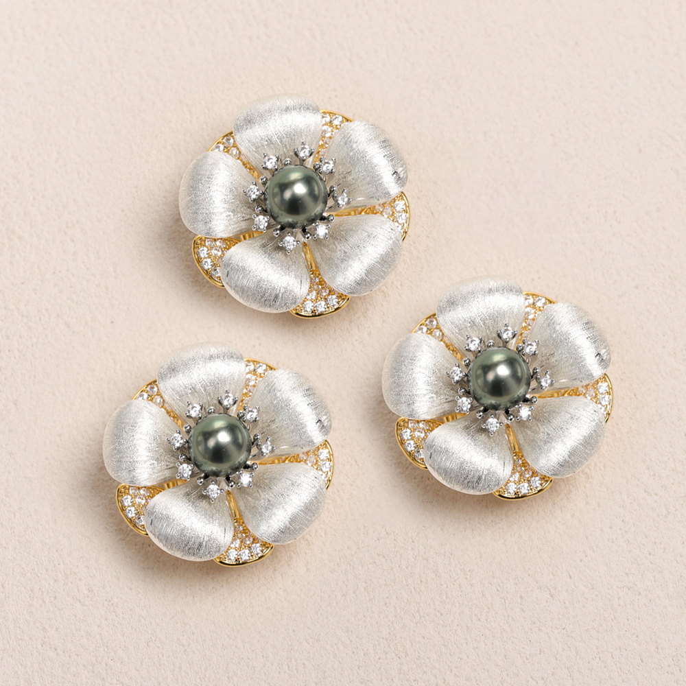 【叭哒不惑】8-9mm大溪地黑珍珠胸针 整体30-31mm 多样性发一