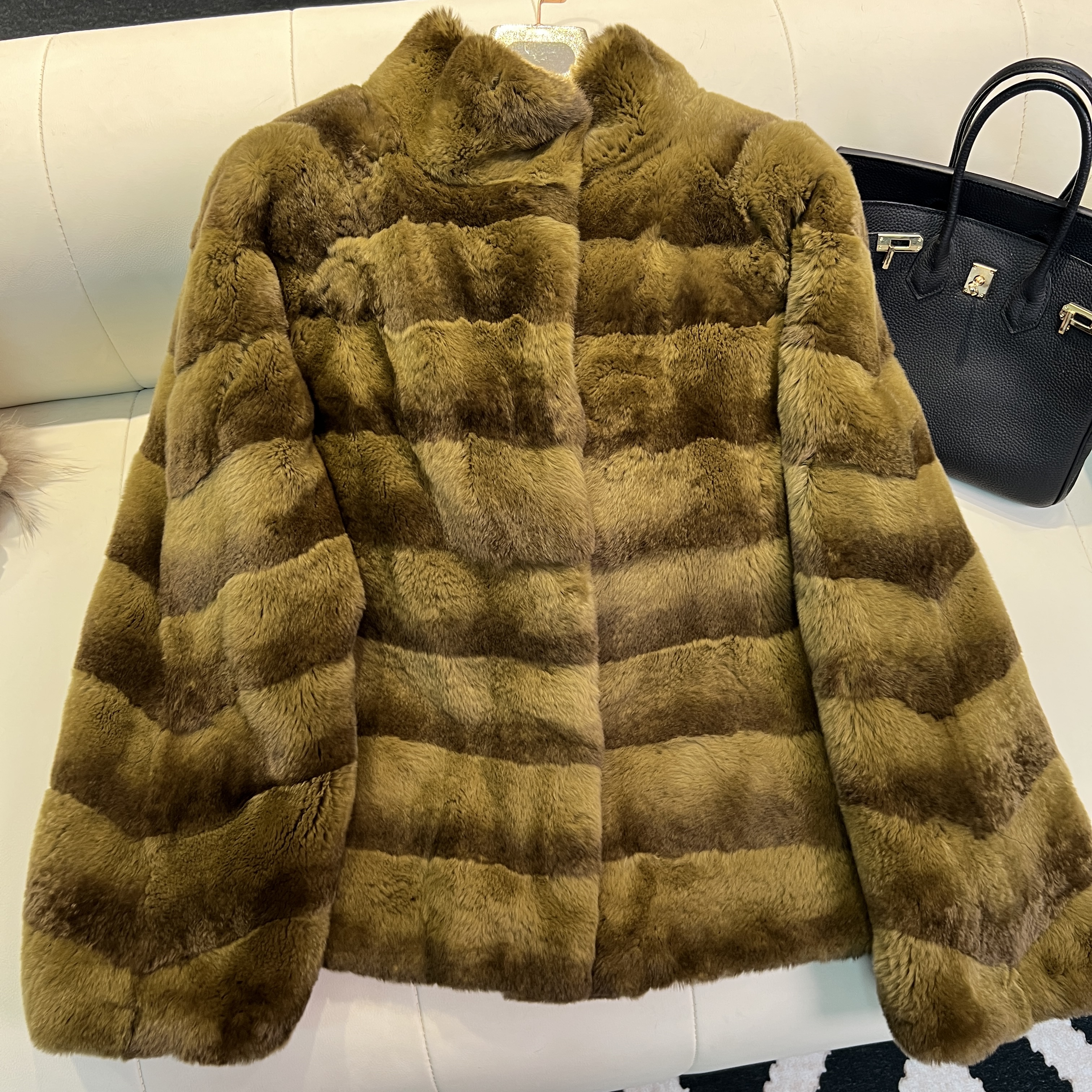 【YISHAN-】时尚高奢咖色轨迹外套T23128