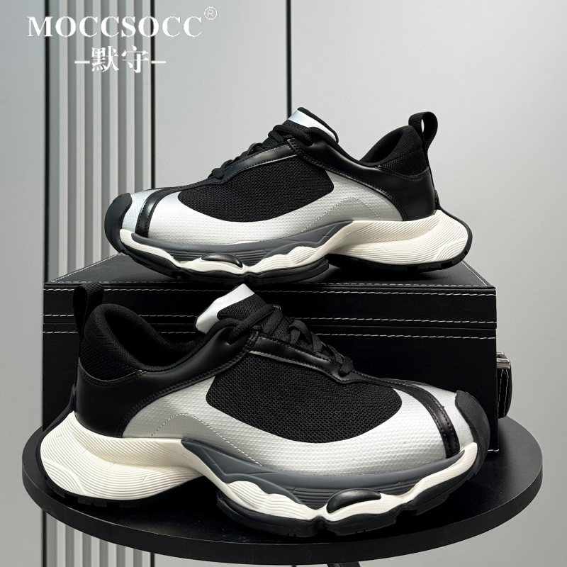 MOCCSOCC老爹鞋男款厚底增高鞋轻便透气跑步鞋时尚百搭休闲运动鞋