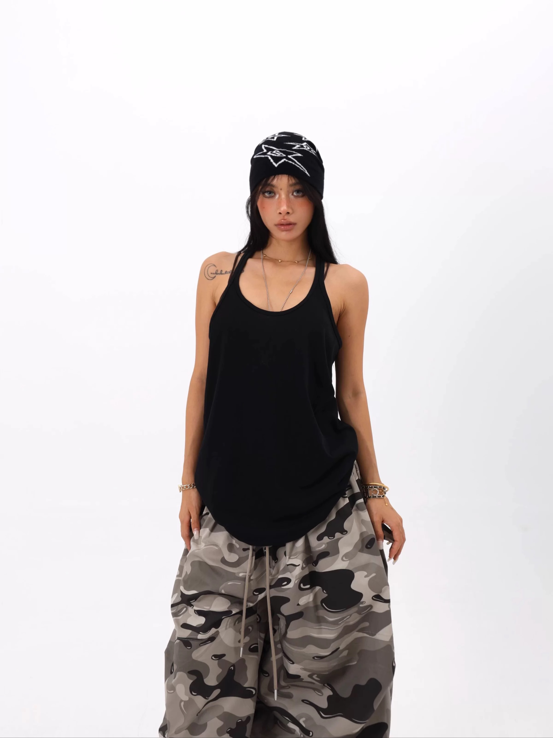 BLINGGIRLS原创夏季美式辣妹潮流纯色简约百搭宽松休闲吊带背心