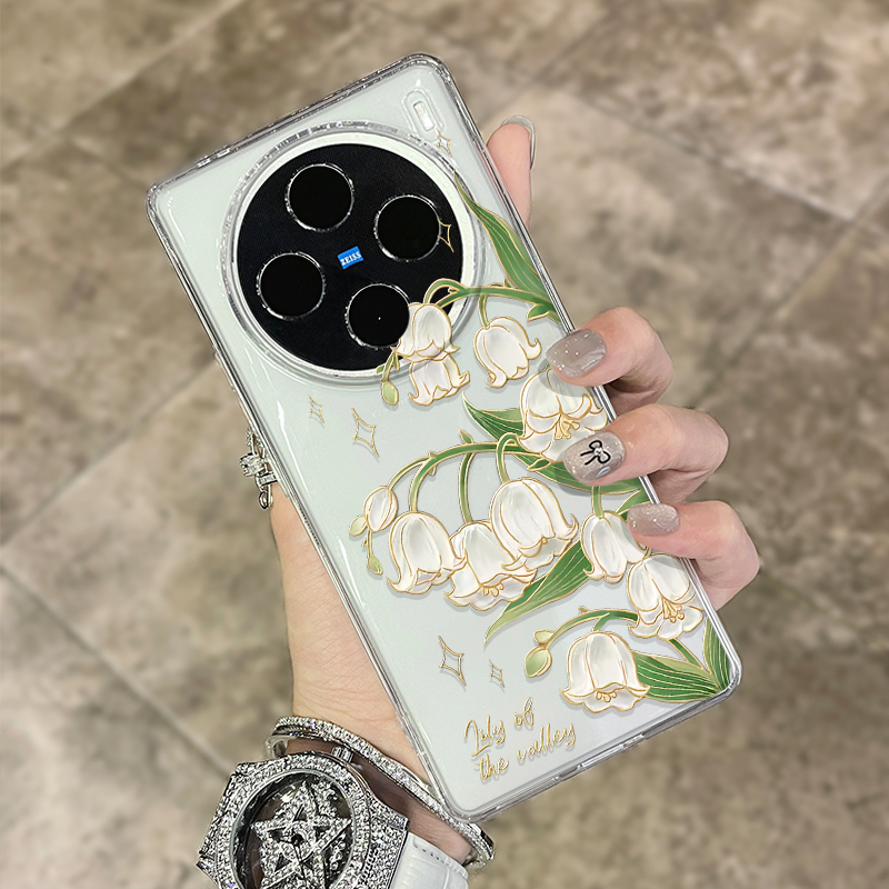 艺术花朵适用vivox300pro手机壳x300创意小众x200ultra简约个性女