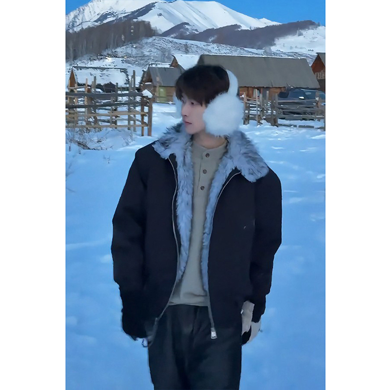 黑色座山雕解构棉服男冬季加绒加厚保暖棉衣cleanfit短款工装外套