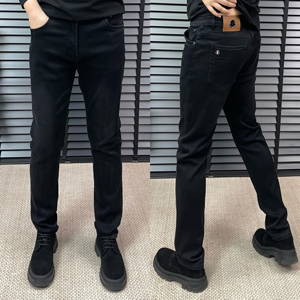 018中腰秋冬修身小直筒弹力男士秋季编织牛仔裤拉链手擦立体剪裁