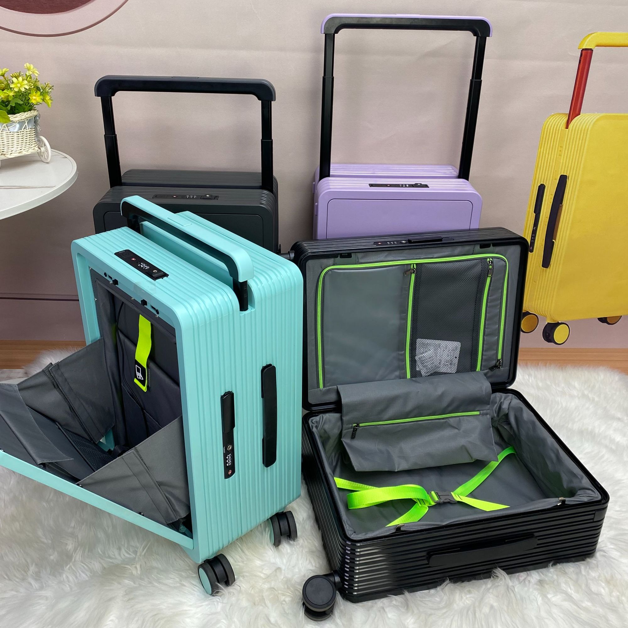 宽拉杆行李箱网红拉杆箱高档旅行箱高颜值20寸登机箱静音轮密码箱