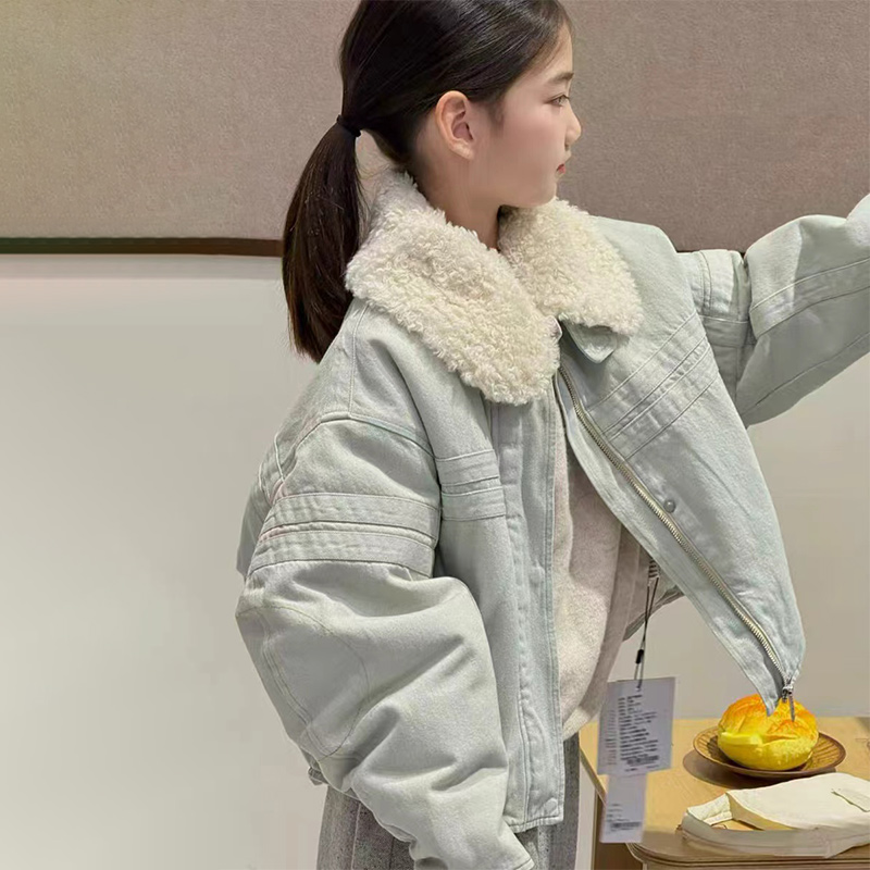 女童棉服2025新款洋气儿童秋冬装加绒外套中大童时髦加厚棉衣外套