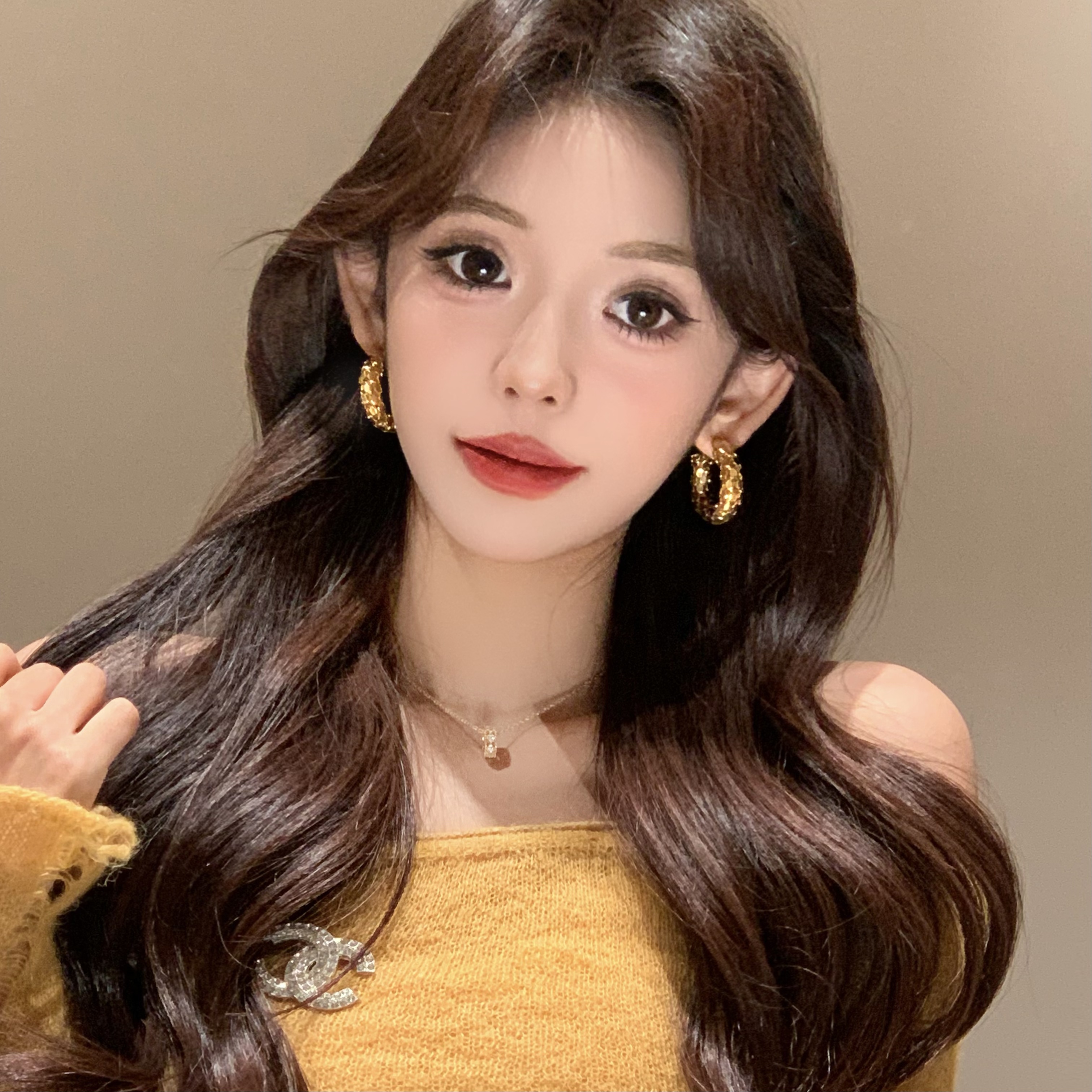 FULL GIRLISH耳环00439几何圈圈简约百搭时尚耳钉耳饰