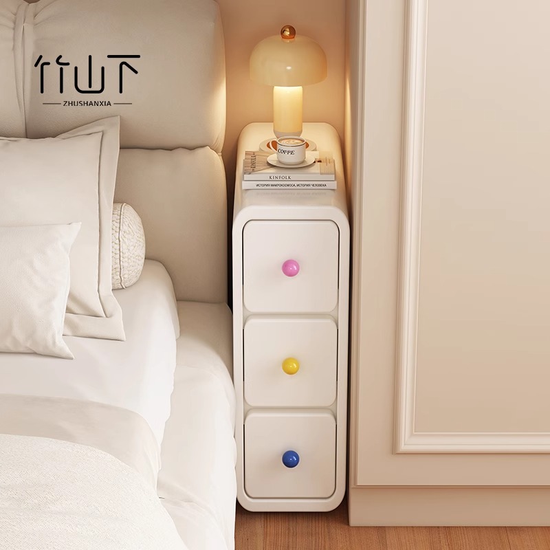 超窄床头柜卧室家用轻奢收纳柜北欧简约创意储物柜小型窄小床边柜