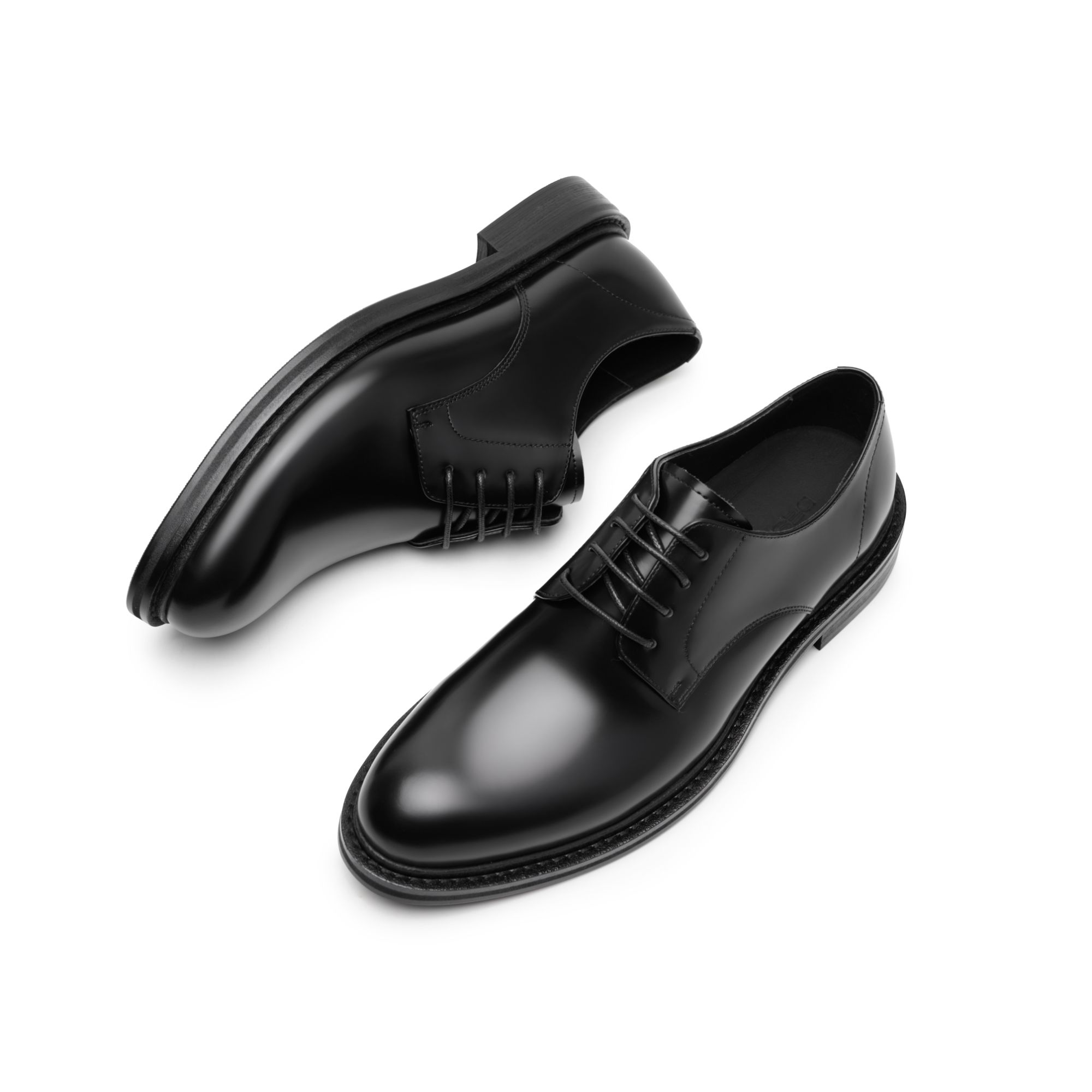 DESERTO 头层牛皮圆尖头微翘头尖头休闲通勤德比皮鞋男