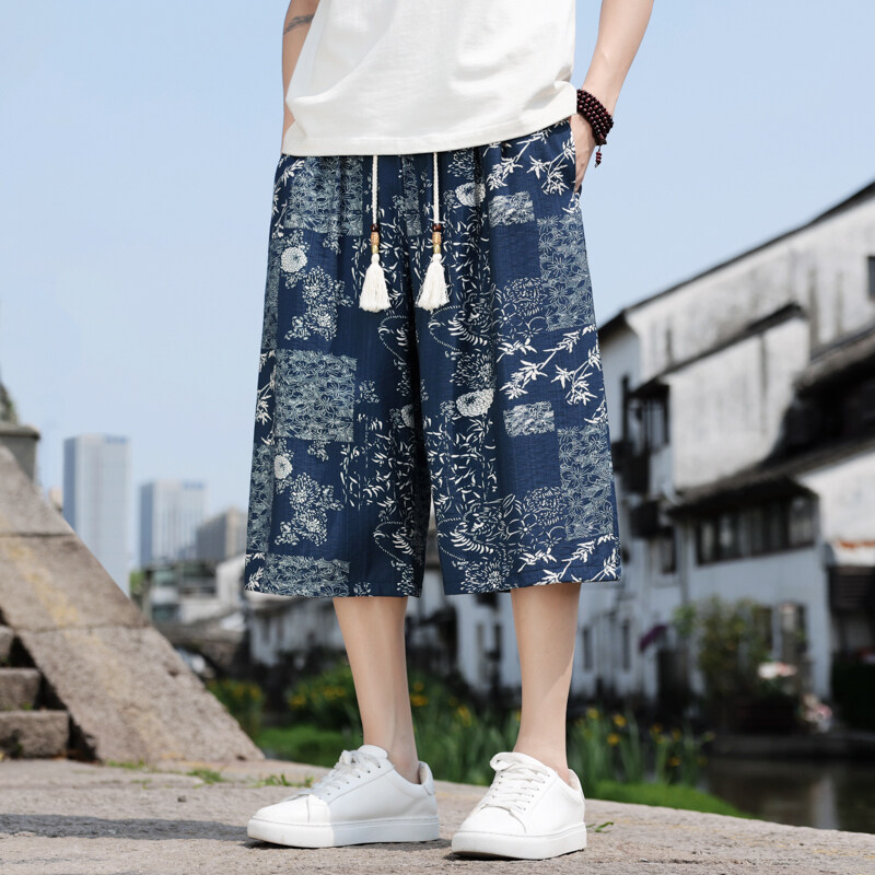棉麻直筒裤男士夏季薄款新中式国风大码宽松休闲百搭潮流休闲裤潮