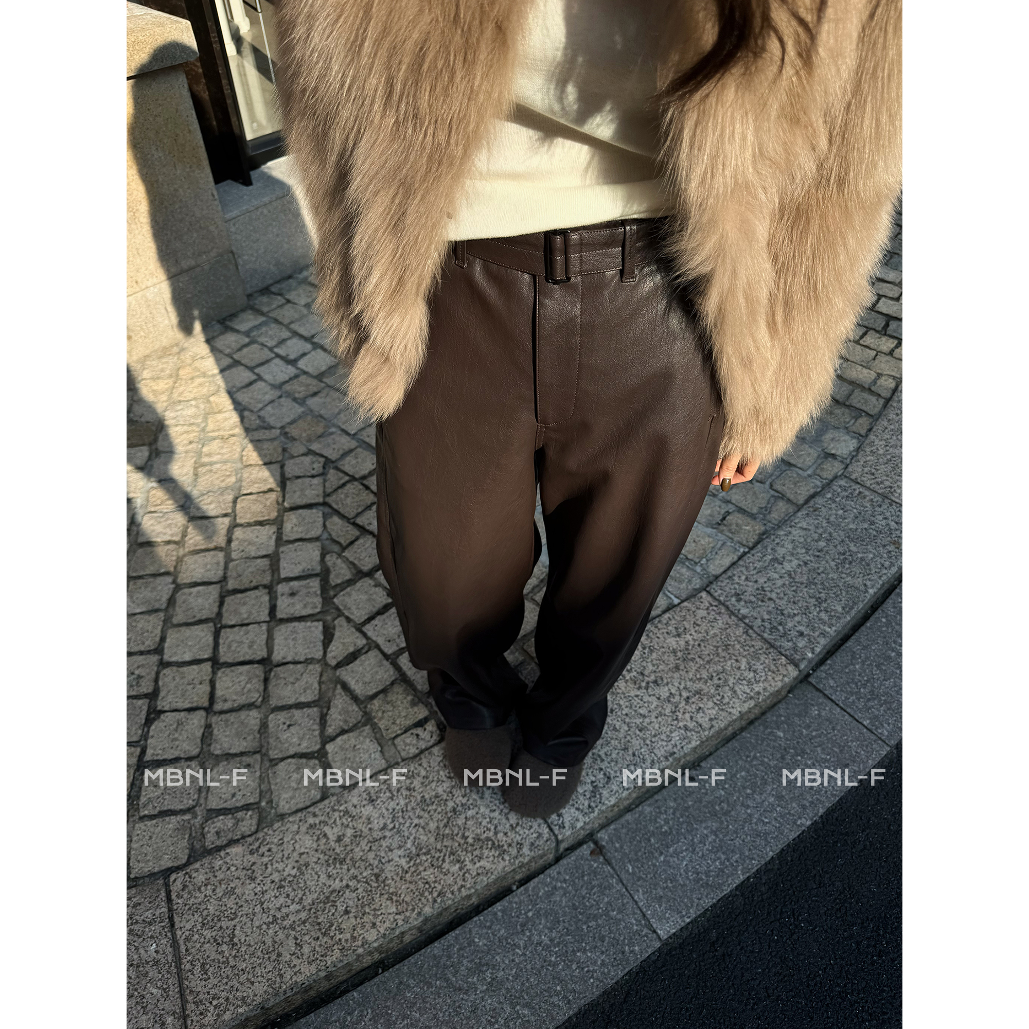 MBNL-F“L.M. 质感皮裤” 高端立裁经典哑光皮裤 秦磊XM-XKZ9678