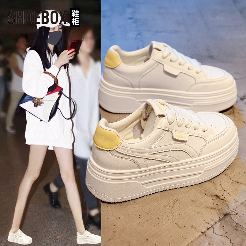 达芙妮集团旗下小白鞋女2025秋季新款百搭厚底休闲板鞋防水运动鞋