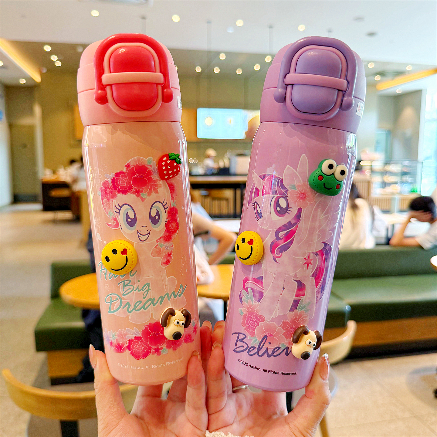 小马宝莉可爱双饮保温杯男女孩网红吸管杯子儿童学生上学专用水杯