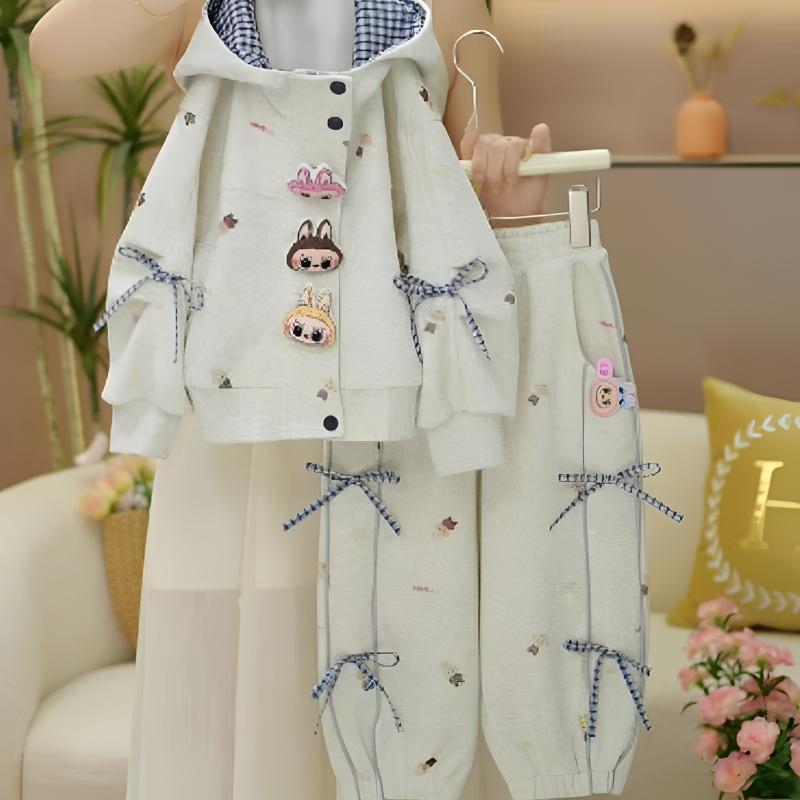 女童秋装卫衣套装2025新款洋气女孩韩版运动服儿童秋季休闲两件套