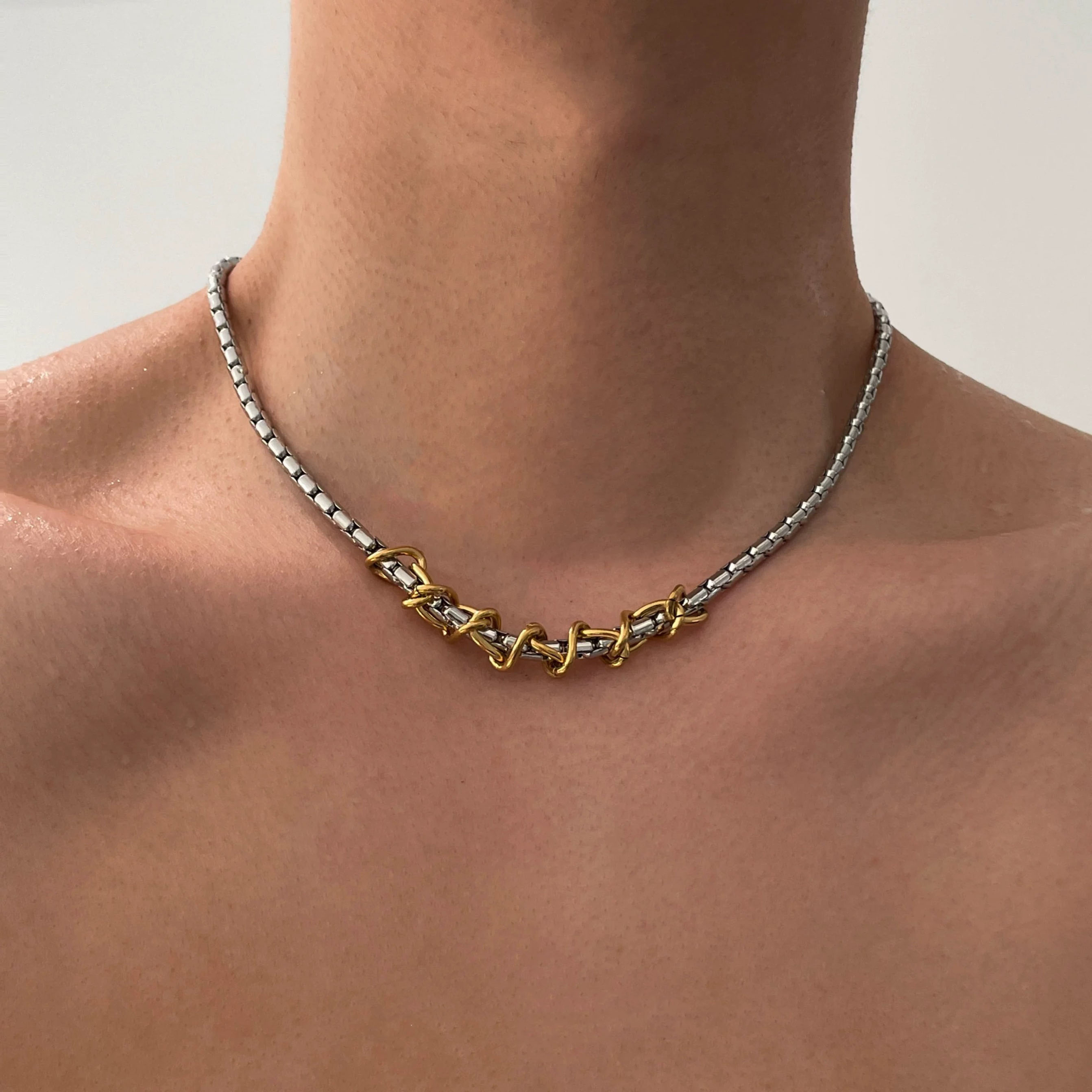 钛钢项链 情侣几何轻奢颈链锁骨链素款小众高级感项链蛇骨链ins风