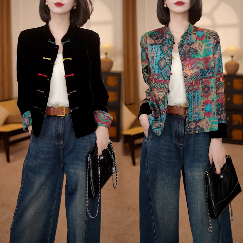 2025年秋季新款双面穿外套女时尚百搭潮流设计感显瘦通勤国风衣服