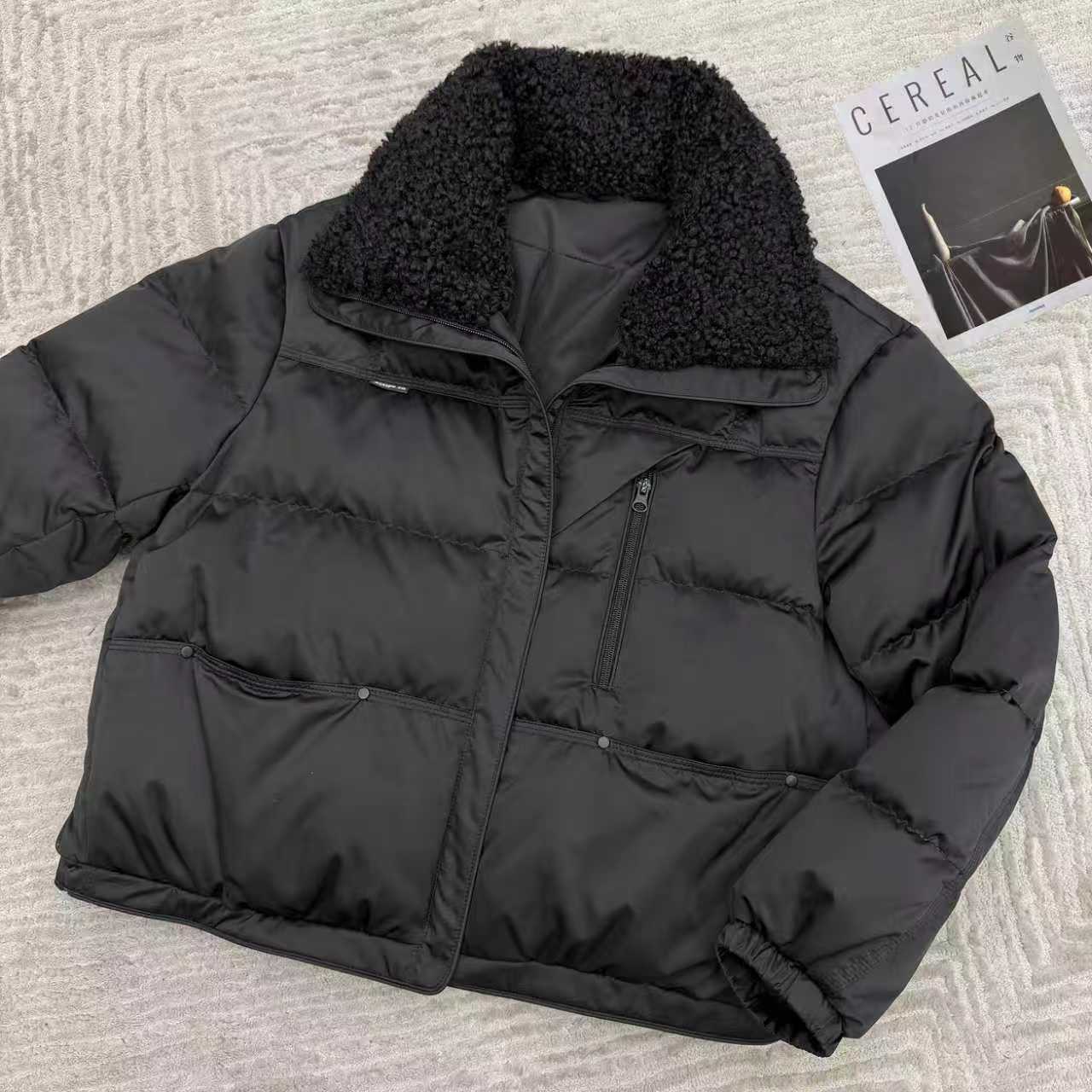 2025冬季新品时尚韩系百搭休闲翻毛领保暖棉服女士外套上衣8289