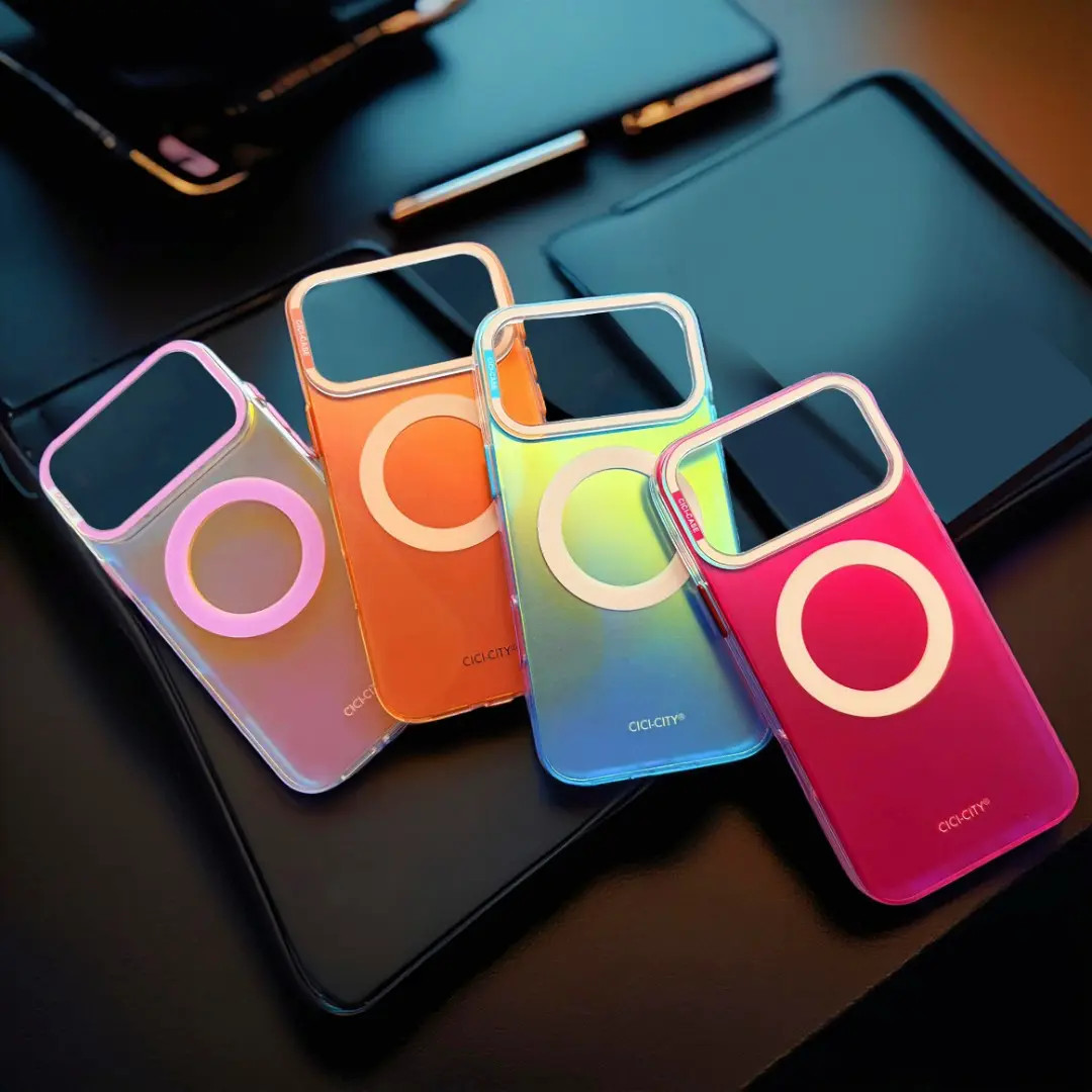 创意个性光影渐变磁吸支架适用苹果17promax手机壳16pro防摔15pro