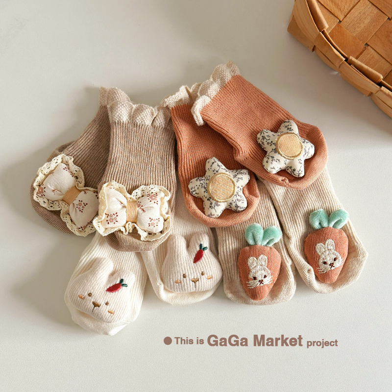 新生儿宝宝地板袜春秋冬婴幼儿袜子无骨男女隔凉学步防滑中筒袜子