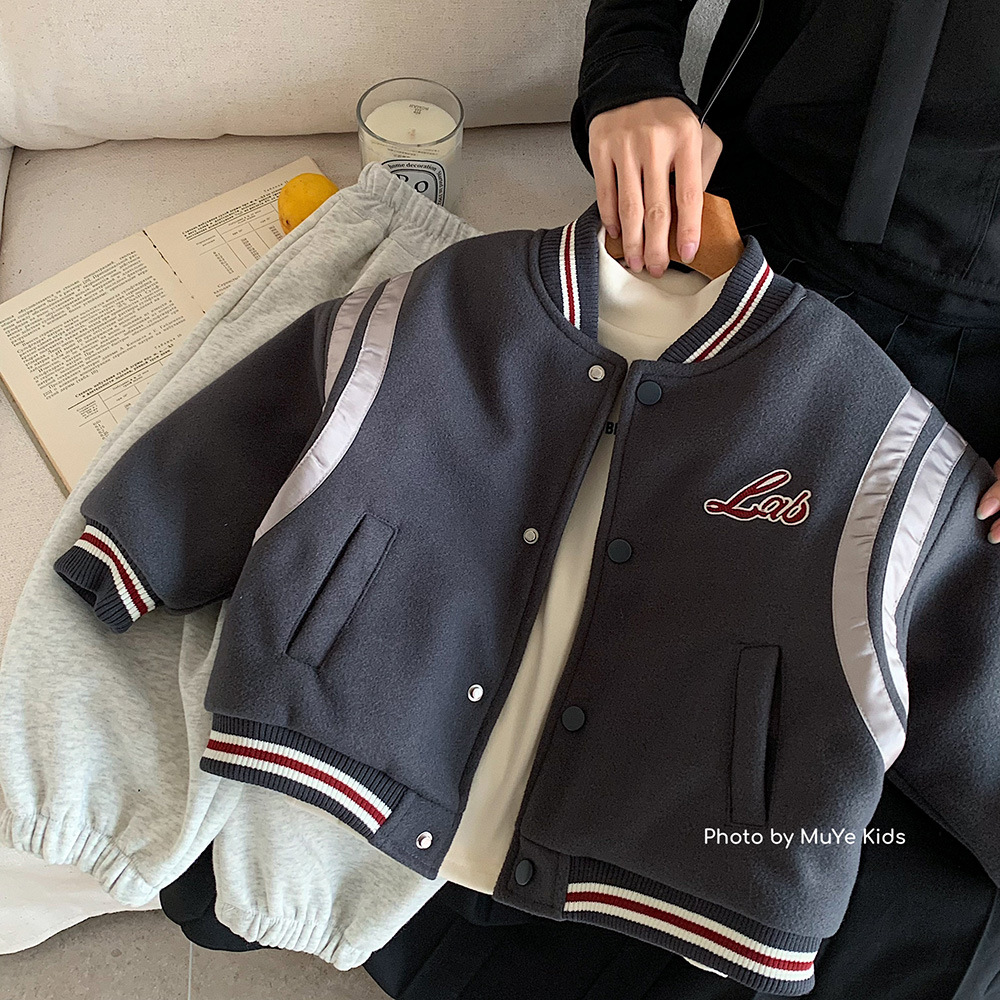 my8191  湖州织里童装男女童韩版加厚棒球服保暖外套
