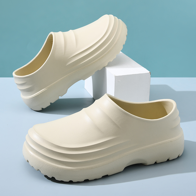 厨师鞋男女包跟防水拖鞋厨房专用鞋一脚蹬雨靴防滑劳保工作鞋2025