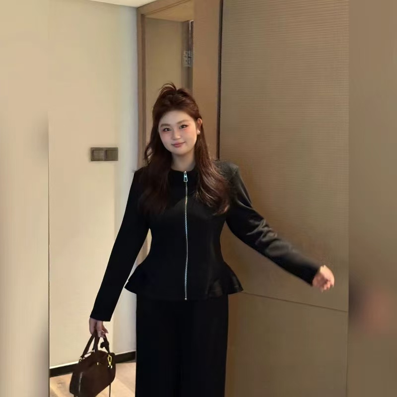 MO88ZSPF楠序源子微胖女装 2025年秋装显瘦休闲时尚套装